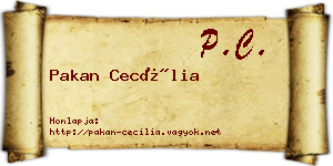 Pakan Cecília névjegykártya